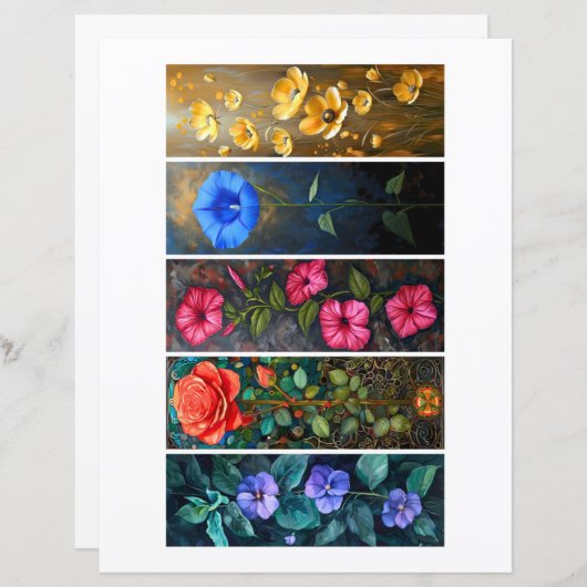 独自の5つの支払/入金フローラ・ブックマークの作成 (正面/裏面)