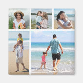 独自の5フォトコラージュ編集可能カラーを作成 マグネット (正面)