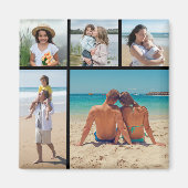 独自の5フォトコラージュ編集可能カラーを作成 マグネット (正面)