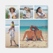 独自の5フォトコラージュ編集可能カラーを作成 マグネット (正面)