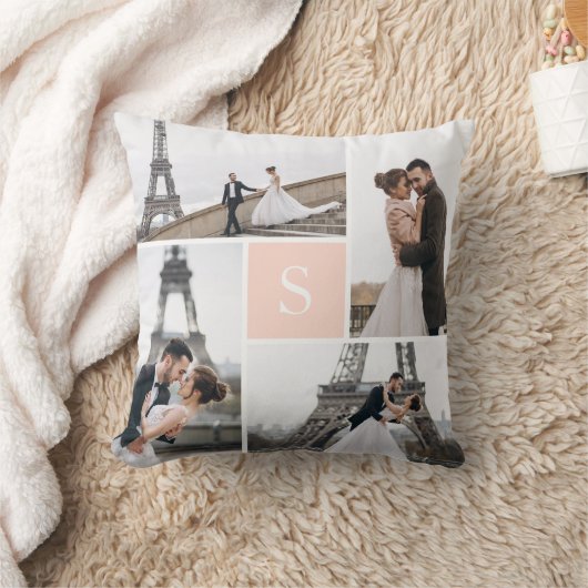 独自の5枚のモノグラムのフォトギャラリーの作成 クッション (ブランケット)