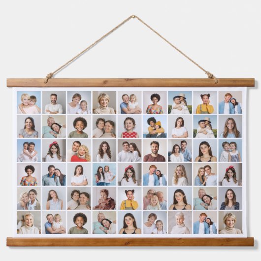 独自の54フォトコラージュを作成 吊り下げ型タペストリー (正面)