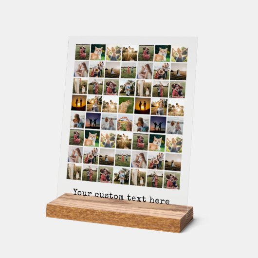 独自の56フォトパーソナライズされたコラージュを作成 アクリルサイン (傾斜)