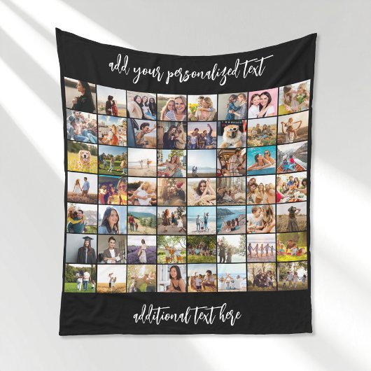 独自の56フォトパーソナライズされたコラージュを作成 フリースブランケット
