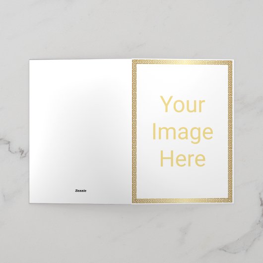 独自の5x7ゴールドフォイル折り畳みグリーティングカードの作成 箔グリーティングカード (外側レイダウン)