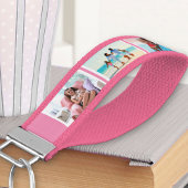 独自の6つのフォトコラージュを作成 – ピンクの白 リストバンドキーホルダー