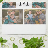 独自の6つのフォトコラージュを作成 – Monogram White キッチンタオル (折り畳み)