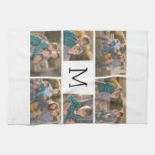 独自の6つのフォトコラージュを作成 – Monogram White キッチンタオル (横)