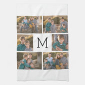 独自の6つのフォトコラージュを作成 – Monogram White キッチンタオル (縦)