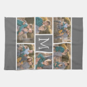 独自の6つのフォトコラージュを作成 – Monogram White キッチンタオル (横)