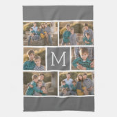 独自の6つのフォトコラージュを作成 – Monogram White キッチンタオル (縦)