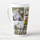独自の6つのフォトコラージュ最高のパパを作成 カフェラテマグ (左アングル)