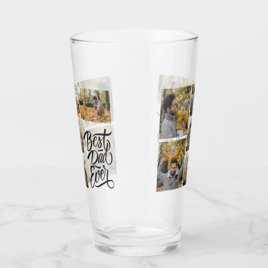 独自の6つのフォトコラージュ最高のパパを作成 タンブラーグラス (右)