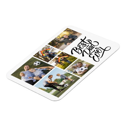 独自の6つのフォトコラージュ最高のパパを作成 マグネット (左側)