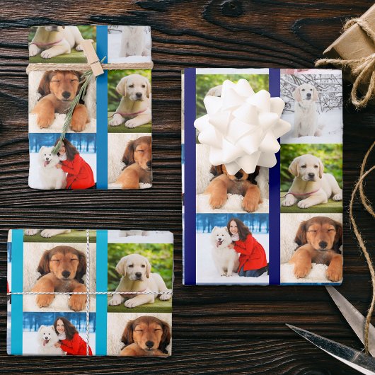 独自の6フォトコラージブルーセットを作成する3 ラッピングペーパーシート