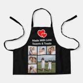 独自の6フォトコラージュ編集可能カラーを作成 エプロン (正面)