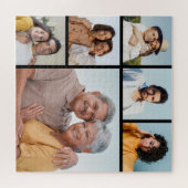 独自の6フォトコラージュ編集可能カラーを作成 ジグソーパズル (横)