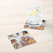 独自の6フォトコラージュ編集可能カラーを作成 スクエアペーパーコースター (インサイチュ)