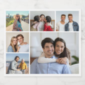 独自の6フォトコラージュ編集可能カラーを作成 スパークリングワインラベル (シングルラベル)