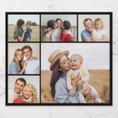 独自の6フォトコラージュ編集可能カラーを作成 スパークリングワインラベル (シングルラベル)