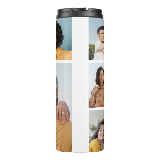 独自の6フォトコラージュ編集可能カラーを作成 タンブラー (裏面)