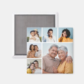 独自の6フォトコラージュ編集可能カラーを作成 マグネット (正面/裏面)