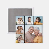 独自の6フォトコラージュ編集可能カラーを作成 マグネット (正面/裏面)