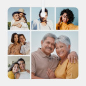 独自の6フォトコラージュ編集可能カラーを作成 メタルオーナメント (裏面)