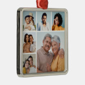 独自の6フォトコラージュ編集可能カラーを作成 メタルオーナメント (右)