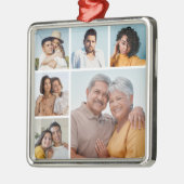 独自の6フォトコラージュ編集可能カラーを作成 メタルオーナメント (左)