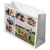 独自の6フォトコラージュ編集可能カラーを作成 ラージペーパーバッグ (裏面アングル)