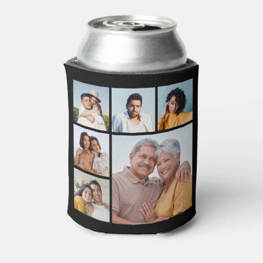 独自の6フォトコラージュ編集可能カラーを作成 缶クーラー (缶裏面)