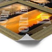 独自の6ペインライトブラウン窓フレームを作成する ポスター (角)