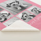 独自の6枚の写真を追加コラージュ – ピンクを編集できる シェルパブランケット (3/4)