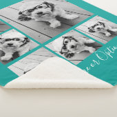 独自の6枚の写真を追加コラージュ – 青を編集できる シェルパブランケット (3/4)