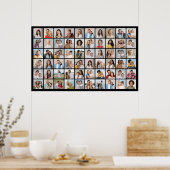 独自の60フォトコラージュの編集可能な色を作成 ポスター (キッチン)