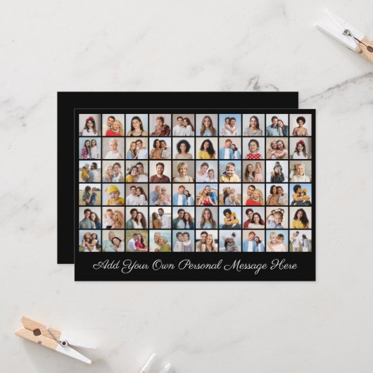 独自の60枚のフォトコラージュを作成するあいさつ文を追加 カード (正面/裏面インサイチュ)