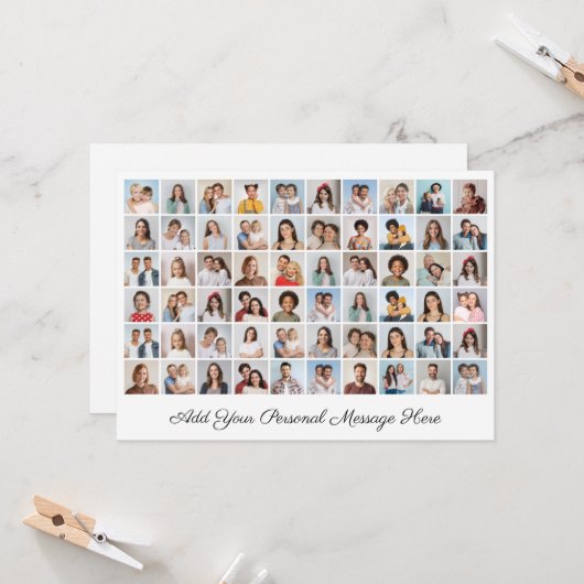 独自の60枚のフォトコラージュを作成するあいさつ文を追加 カード (正面/裏面インサイチュ)
