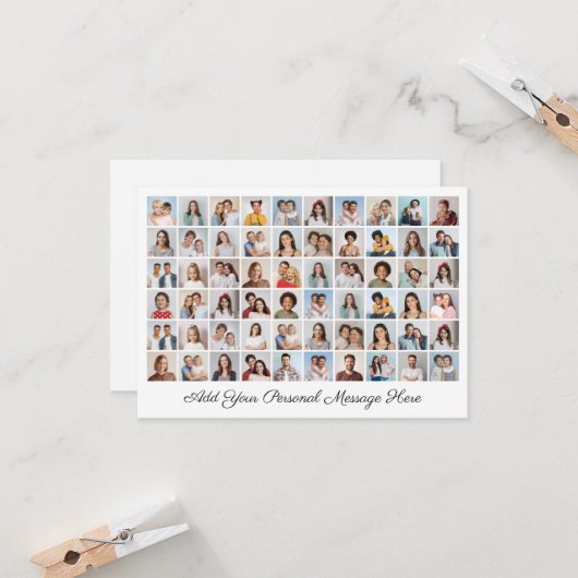 独自の60枚のフォトコラージュを作成するあいさつ文を追加 カード (正面/裏面インサイチュ)