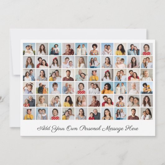 独自の60枚のフォトコラージュを作成するあいさつ文を追加 カード (正面)