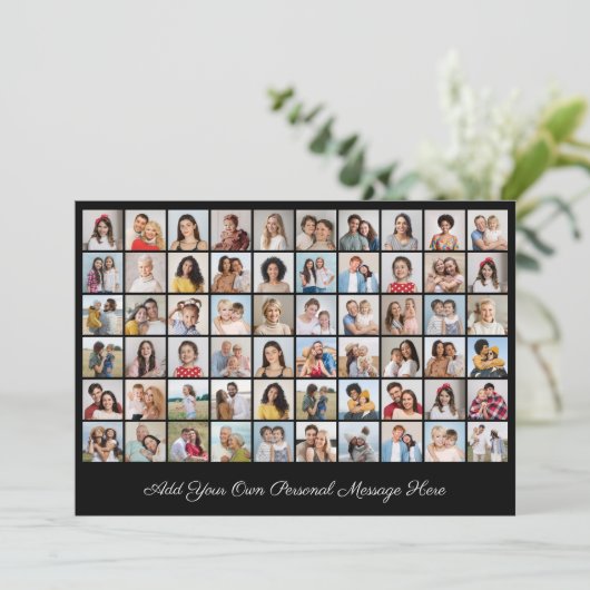 独自の60枚のフォトコラージュを作成するあいさつ文を追加 カード (スタンド正面)