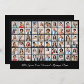 独自の60枚のフォトコラージュを作成するあいさつ文を追加 招待状 (正面/裏面)