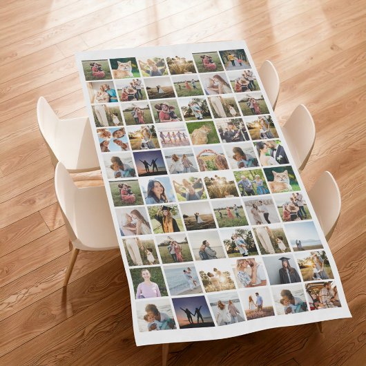 独自の60枚の写真パーソナライズされたコラージュを作成 テーブルクロス