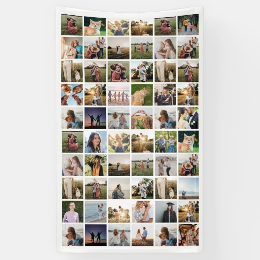 独自の60枚の写真パーソナライズされたコラージュを作成 横断幕 (縦)
