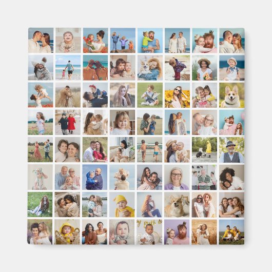 独自の64フォトカスタムコラージュを作成 マグネット (正面)