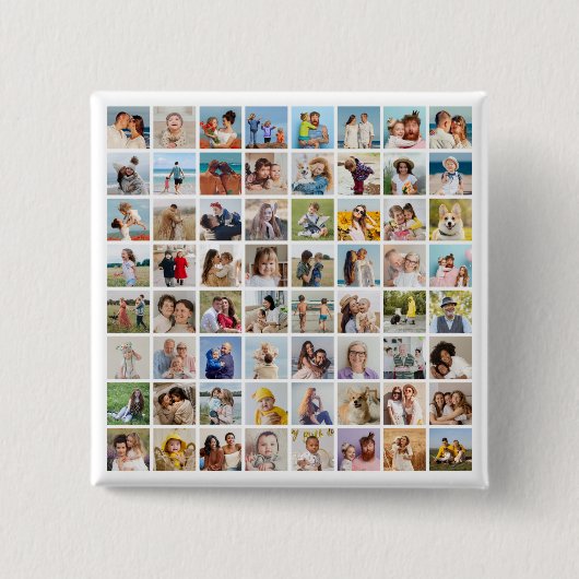 独自の64フォトカスタムコラージュを作成 缶バッジ (正面)