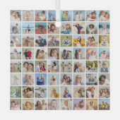 独自の64フォトコラージュを作成 ガラスオーナメント (正面)