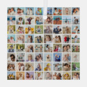 独自の64フォトコラージュを作成 ガラスオーナメント (裏面)