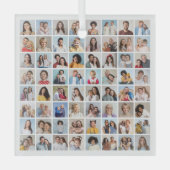 独自の64フォトコラージュを作成 ガラスオーナメント (正面)