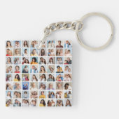 独自の64フォトコラージュを作成 キーホルダー (裏面)